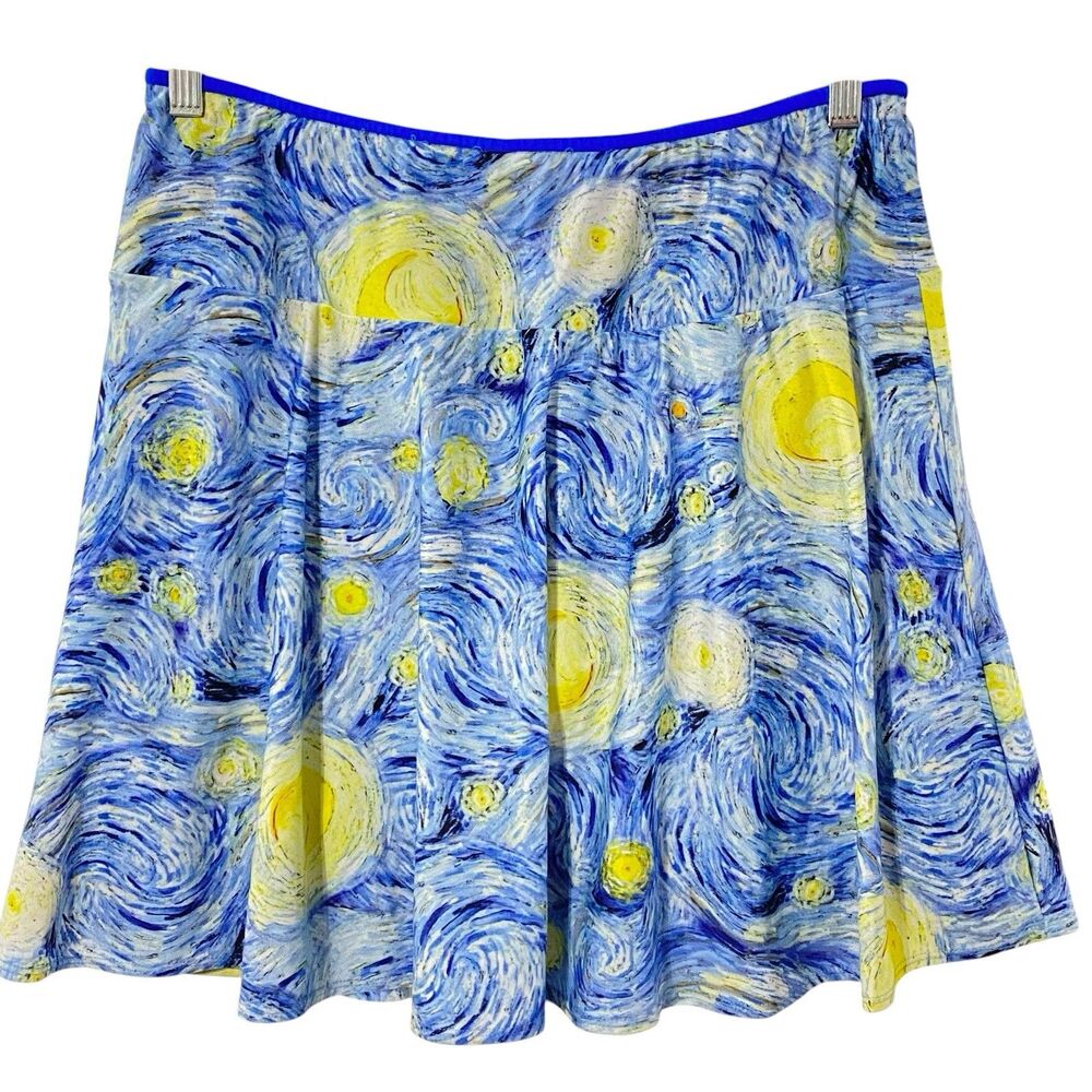 Sparkle Skirts 2xl skort Print Shorts Spandex Starry Night Bolder Athletic NEW
